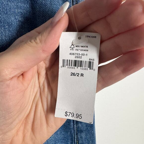 Gap Jeans Women Blue NWT 26/2R High Stride Wide Leg Cotton Medium Wash Minimal - Picture 6 of 10